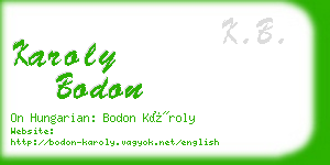 karoly bodon business card